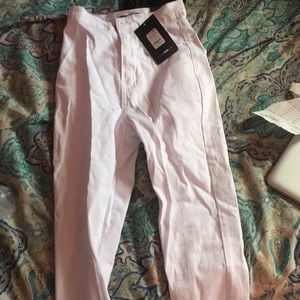 Super High Waist Denim Skinnies- white